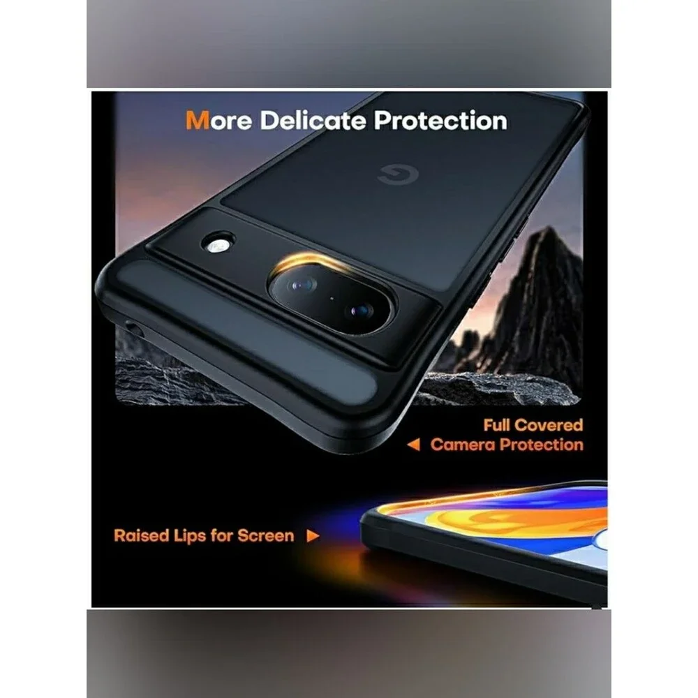 Google Pixel 8a Phone Case Matte Black Slim Full Camera Protection Tocol